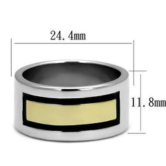 Jewellery Kingdom Mens 12mm Band Stainless Steel Onyx Wedding Thumb Signer Pinky Ring (Gold) - Jewelry Rings - British D'sire