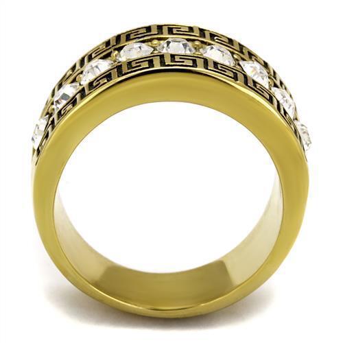 Jewellery Kingdom Mens 12mm Cz Greek Key Thumb Signet Pinky Steel Gold Ring - Jewelry Rings - British D'sire