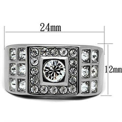 Jewellery Kingdom Mens 4.5 carat Stainless Steel Clear Signet Pinky No Tarnish Chunky Ring - Jewelry Rings - British D'sire