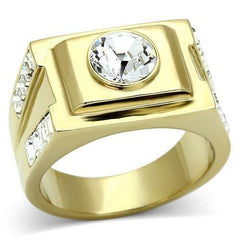 Jewellery Kingdom Mens Baguettes Bezel Signet 3k Steel Ring (Gold) - Rings - British D'sire