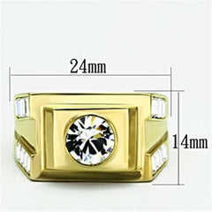 Jewellery Kingdom Mens Baguettes Bezel Signet 3k Steel Ring (Gold) - Rings - British D'sire