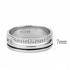 Jewellery Kingdom Mens Band Pinky Signet 7mm Cz Thumb Split Design Stainless Steel Silver Ring - Jewelry Rings - British D'sire