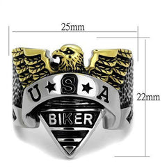 Jewellery Kingdom Mens Biker Eagle Handmade USA Ring (Gold) - Rings - British D'sire