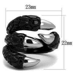 Jewellery Kingdom Mens Black Claw Signet Goth Biker No Stone Stainless Steel Ring - Jewelry Rings - British D'sire