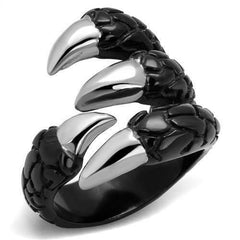 Jewellery Kingdom Mens Black Claw Signet Goth Biker No Stone Stainless Steel Ring - Jewelry Rings - British D'sire