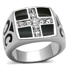 Jewellery Kingdom Mens Cross Biker Stainless Steel Pinky Signet New No Tarnish Ring (Silver) - Jewelry Rings - British D'sire