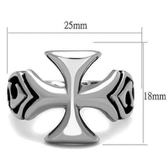 Jewellery Kingdom Mens Cross No Stone Pinky Signet Bike Gothic Stainless Steel Ring (Silver) - Jewelry Rings - British D'sire