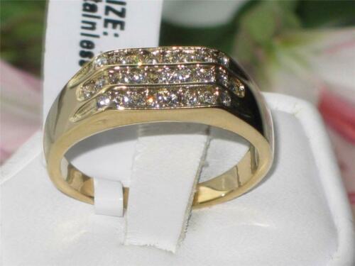 Jewellery Kingdom Mens Cubic Zirconia Pinky Signet Steel Ring (Gold) - Jewelry Rings - British D'sire