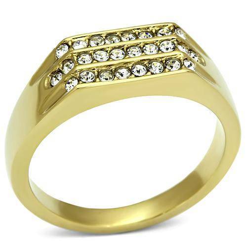 Jewellery Kingdom Mens Cubic Zirconia Pinky Signet Steel Ring (Gold) - Jewelry Rings - British D'sire