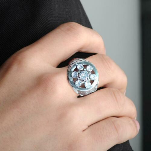 Jewellery Kingdom Mens Derby Pinky Signet Stainless Steel Cubic Zirconia Ring (Silver) - Jewelry Rings - British D'sire