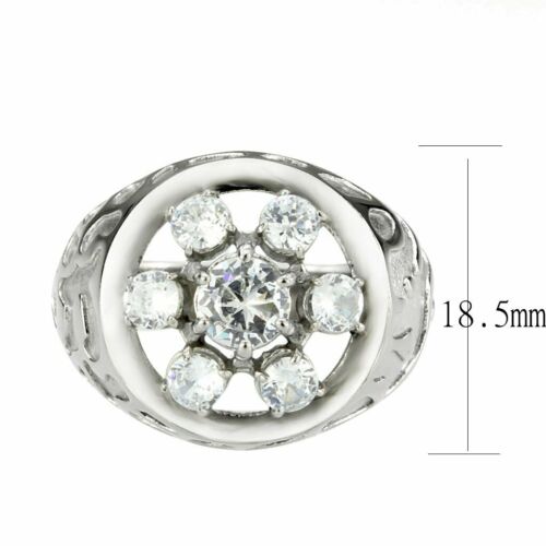 Jewellery Kingdom Mens Derby Pinky Signet Stainless Steel Cubic Zirconia Ring (Silver) - Jewelry Rings - British D'sire