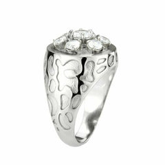 Jewellery Kingdom Mens Derby Pinky Signet Stainless Steel Cubic Zirconia Ring (Silver) - Jewelry Rings - British D'sire