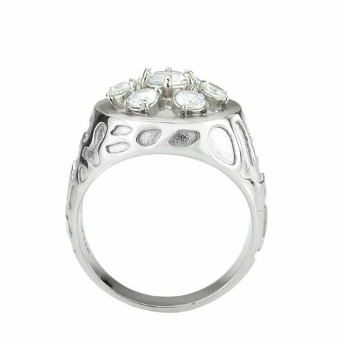 Jewellery Kingdom Mens Derby Pinky Signet Stainless Steel Cubic Zirconia Ring (Silver) - Jewelry Rings - British D'sire