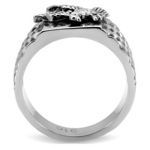 Jewellery Kingdom Mens Eagle Ring Signet Pinky Silver Stainless Steel No Stone No Tarnish - Jewelry Rings - British D'sire