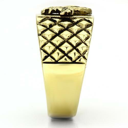 Jewellery Kingdom Mens Eagle Signet No Stone Steel Pinky Steel Ring (Gold) - Jewelry Rings - British D'sire