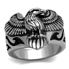 Jewellery Kingdom Mens Eagle Stainless Steel No Stone Biker Goth Signet Pinky Ring - Jewelry Rings - British D'sire