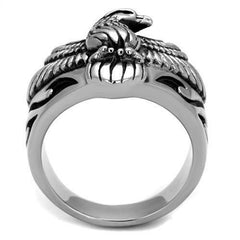 Jewellery Kingdom Mens Eagle Stainless Steel No Stone Biker Goth Signet Pinky Ring - Jewelry Rings - British D'sire