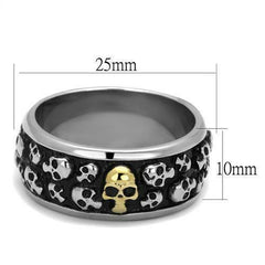 Jewellery Kingdom Mens Goth Biker Skull Wedding Thumb Band Stainless Steel Ring (Black) - Jewelry Rings - British D'sire