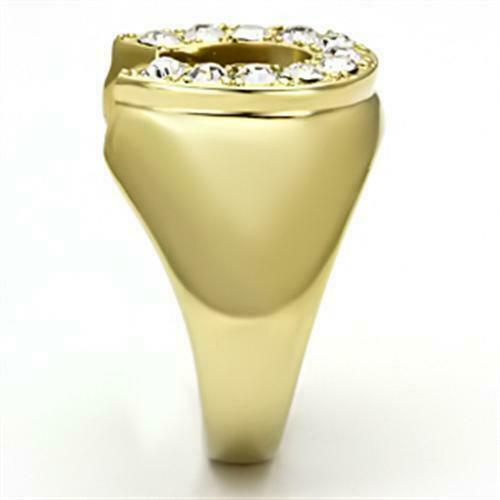 jewellery kingdom mens horseshoe signet pinky 18k steel 1 carat lucky no tarnish ring goldjewelry rings 144320
