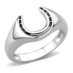 Jewellery Kingdom Mens Horseshoe Signet Pinky Stainless Steel No Stone Ring (Silver) - Jewelry Rings - British D'sire