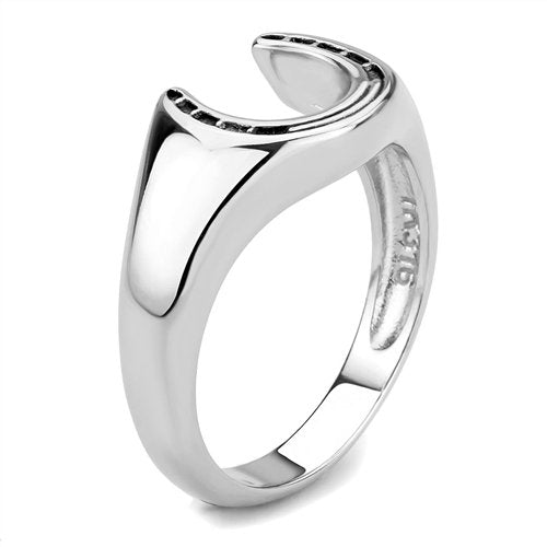 Jewellery Kingdom Mens Horseshoe Signet Pinky Stainless Steel No Stone Ring (Silver) - Jewelry Rings - British D'sire