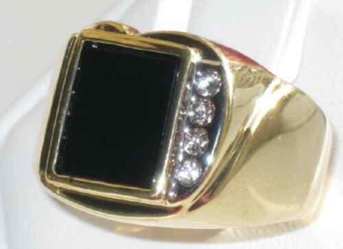 Jewellery Kingdom Mens Onyx Cz 18kt Pinky Signet Steel Classy Black Ring - Jewelry Rings - British D'sire