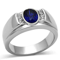 Jewellery Kingdom Mens Oval Blue Sapphire Pinky Signet Ring - Rings - British D'sire