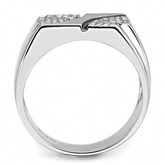 Jewellery Kingdom Mens Pinky Cz Signet Stainless Steel Ring Silver - Jewelry Rings - British D'sire