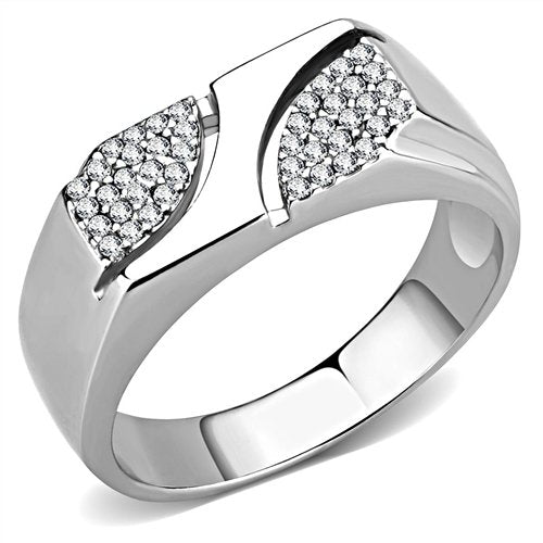 Jewellery Kingdom Mens Pinky Cz Signet Stainless Steel Ring Silver - Jewelry Rings - British D'sire