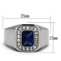 Jewellery Kingdom Mens Sapphire Cz Silver Pinky Signet Stainless Steel All Sizes Ring (Blue) - Jewelry Rings - British D'sire