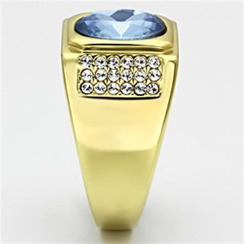 Jewellery Kingdom Mens Sapphire Oval 18kt Signet Steel Mans Chunk 4 Carat All Sizes Ring (Gold) - Jewelry Rings - British D'sire