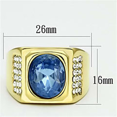 Jewellery Kingdom Mens Sapphire Oval 18kt Signet Steel Mans Chunk 4 Carat All Sizes Ring (Gold) - Jewelry Rings - British D'sire