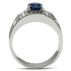 Jewellery Kingdom Mens Sapphire Signet Cz Stainless Steel Silver Pinky All Sizes Ring (Blue) - Jewelry Rings - British D'sire