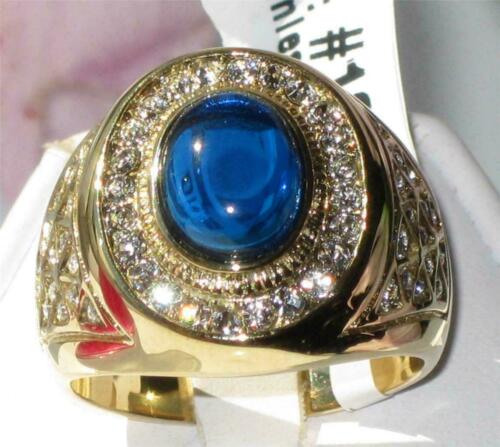 Jewellery Kingdom Mens Sapphire Signet Pinky Oval 18kt Steel Cubic Zirconia Ring (Gold) - Jewelry Rings - British D'sire