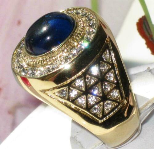 Jewellery Kingdom Mens Sapphire Signet Pinky Oval 18kt Steel Cubic Zirconia Ring (Gold) - Jewelry Rings - British D'sire