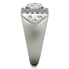 Jewellery Kingdom Mens Signet Cubic Zirconia Pinky Studded 2.30 Carat Ring (Silver) - Jewelry Rings - British D'sire