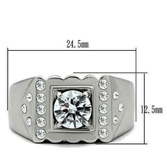 Jewellery Kingdom Mens Signet Cubic Zirconia Pinky Studded 2.30 Carat Ring (Silver) - Jewelry Rings - British D'sire