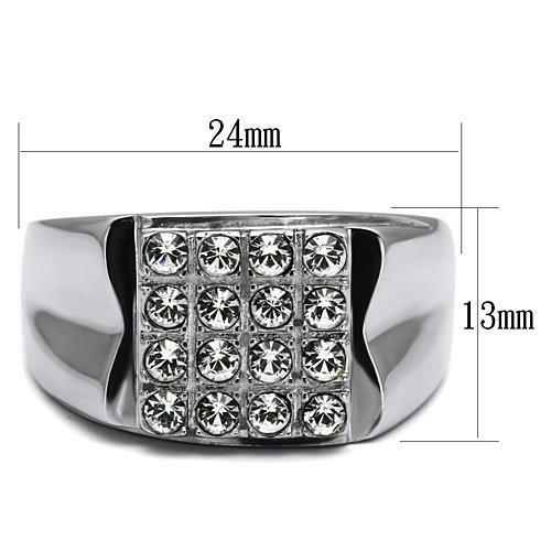 Jewellery Kingdom Mens Signet Cubic Zirconia Stainless Steel Ring (Silver) - Rings - British D'sire