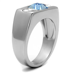 Jewellery Kingdom Mens Signet Cz Stainless Steel Pinky Silver Stamped Sapphire Ring - Jewelry Rings - British D'sire