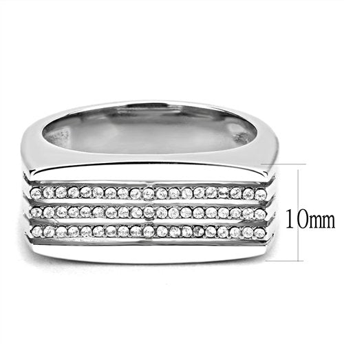 Jewellery Kingdom Mens Signet Pinky Classy Simulated Diamonds Stamped Ring (Silver) - Jewelry Rings - British D'sire