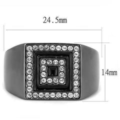 Jewellery Kingdom Mens Signet Square Pinky Stainless Steel 15CT Ring (Black) - Jewelry Rings - British D'sire