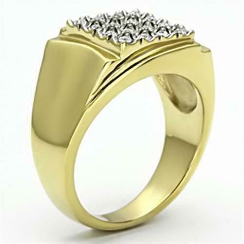 Jewellery Kingdom Mens Signet Steel Pinky Gold Ring - Jewelry Rings - British D'sire