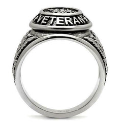 Jewellery Kingdom Mens Signet Veteran Pinky Military USA Stainless Steel Ring - Jewelry Rings - British D'sire