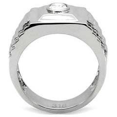 Jewellery Kingdom Mens Solitaire Bezel Signet Pinky 2 Carat Ring (Silver) - Mens Jewellery - British D'sire