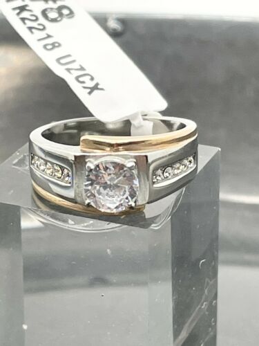 Jewellery Kingdom Mens Solitaire Pinky Signet Cz Stainless Steel 2 Carat Ring (Rose Gold) - Jewelry Rings - British D'sire