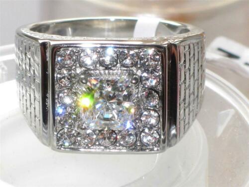 Jewellery Kingdom Mens Square Signet 4 carat Cubic Zirconia Ring - Rings - British D'sire