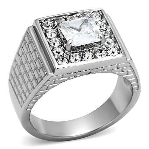 Jewellery Kingdom Mens Square Signet 4 carat Cubic Zirconia Ring - Rings - British D'sire