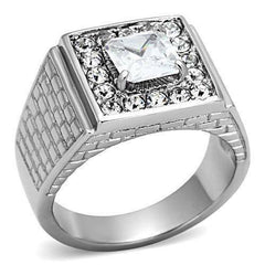 Jewellery Kingdom Mens Square Signet 4 carat Cubic Zirconia Ring - Rings - British D'sire