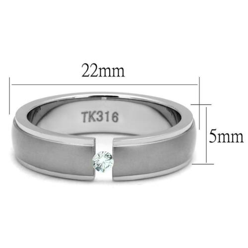 Jewellery Kingdom Mens Wedding Band Cz Silver Stainless Steel 5mm Thumb Signet Pinky Ring - Jewelry Rings - British D'sire