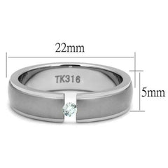 Jewellery Kingdom Mens Wedding Band Cz Silver Stainless Steel 5mm Thumb Signet Pinky Ring - Jewelry Rings - British D'sire